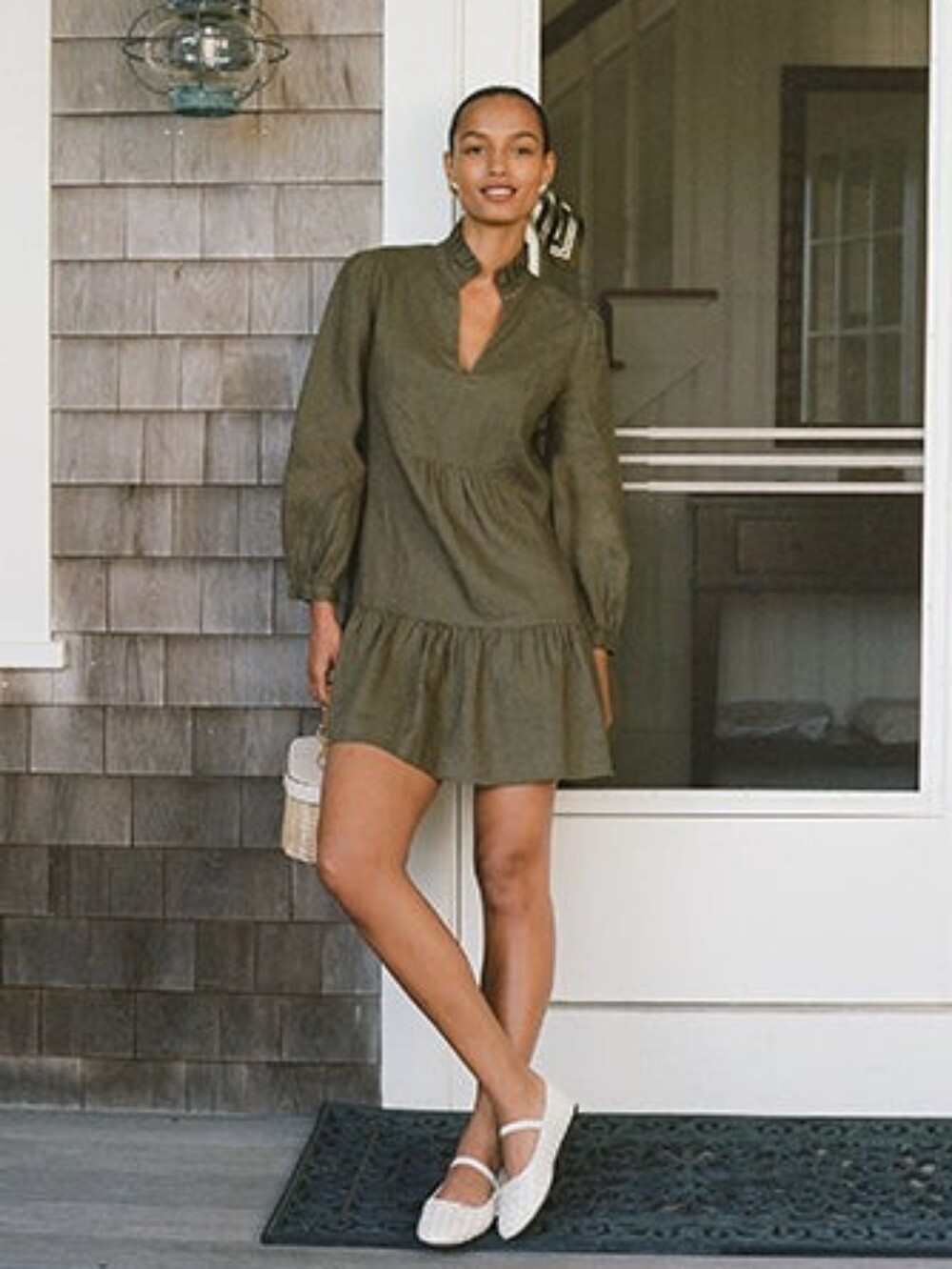 Tuckernuck Olive Green Palmerston Dress 100% Linen NWT Size Small
